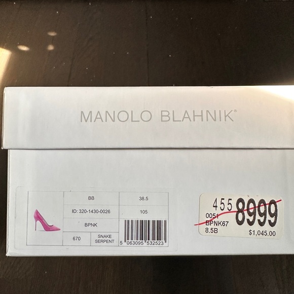 Manolo Blahnik Pink Snake Skin Pumps - Picture 4 of 5